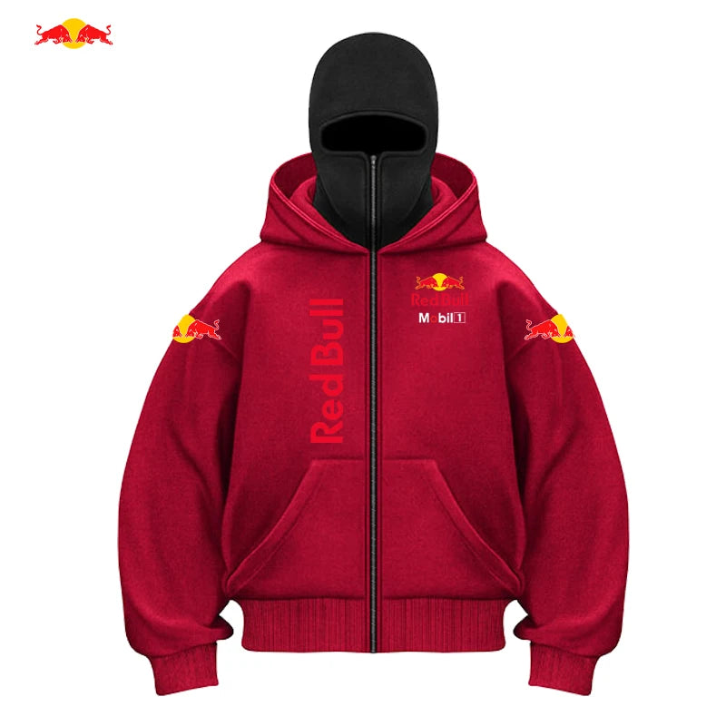 Racing Suits or Motorcycle Sportswear Zipper Hoodie Jacket Men Women Couple Casual Wear Autumn Winter Spring Double Cap